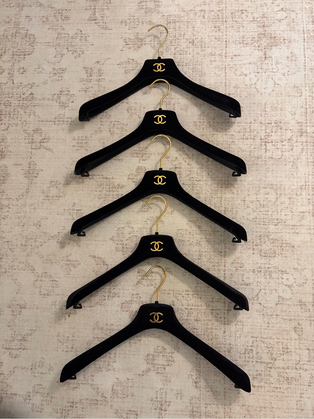 Chanel Velvet Hangers set of five